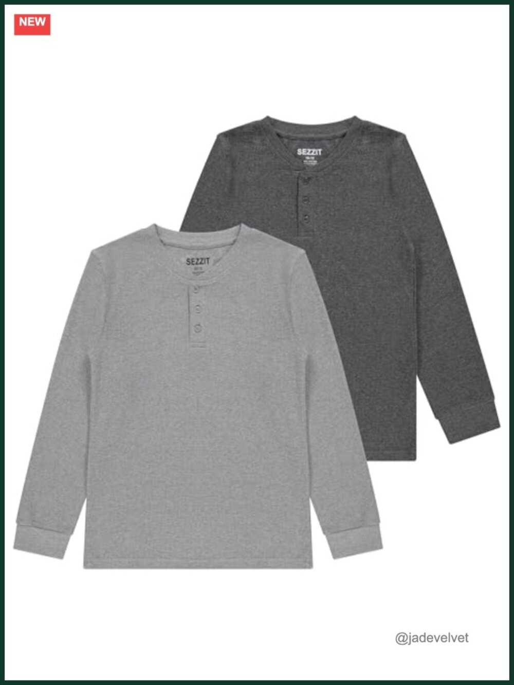Boys 2-Pack Thermal Henley Long Sleeve Shirts - Cozy Breathable Tees for School